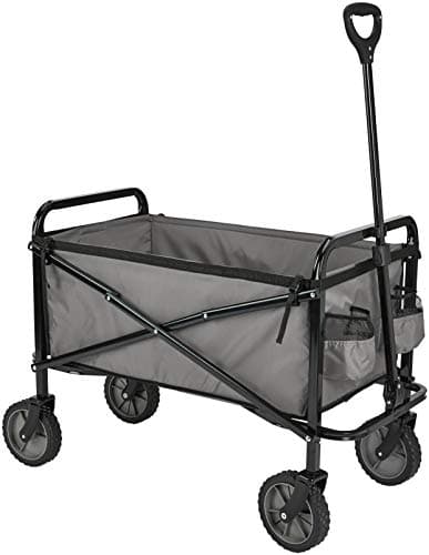 Amazon Basics Collapsible Folding Heavy Duty Utility Wagon for Outdoor Sports, 265 pounds Weight Capacity, Camping, Garden, and Shopping, 27.6 x 40.9 x 20 inches, Gray - Image 1