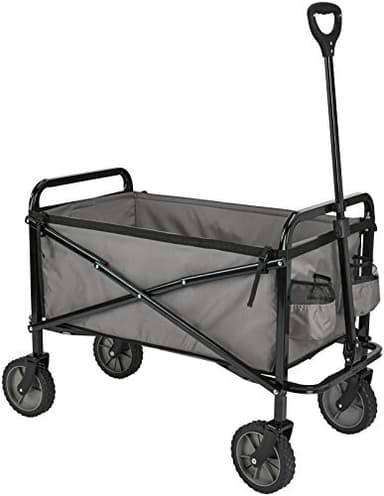 Amazon Basics Collapsible Folding Heavy Duty Utility Wagon for Outdoor Sports, 265 pounds Weight Capacity, Camping, Garden, and Shopping, 27.6 x 40.9 x 20 inches, Gray - Image 1