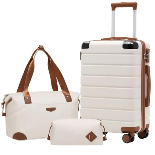 Coolife Luggage Set Suitcase 3 Piece Carry On Travel Luggage TSA Lock Spinner Wheels Aluminum Corner Protectors Hard Shell Lightweight Suitcase Set - Image 1