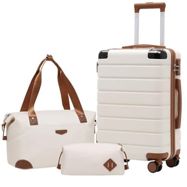 Coolife Luggage Set Suitcase 3 Piece Carry On Travel Luggage TSA Lock Spinner Wheels Aluminum Corner Protectors Hard Shell Lightweight Suitcase Set - Image 1