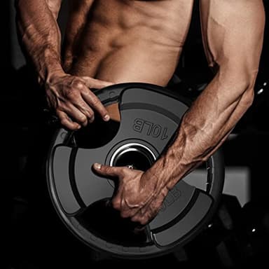 RitFit Weight Plates for Barbell, 2-Inch Olympic Rubber Grip Plates for Weightlifting and Strength Training in Home & Gym, Single, Pair and Sets(85LB, Set) - Image 6