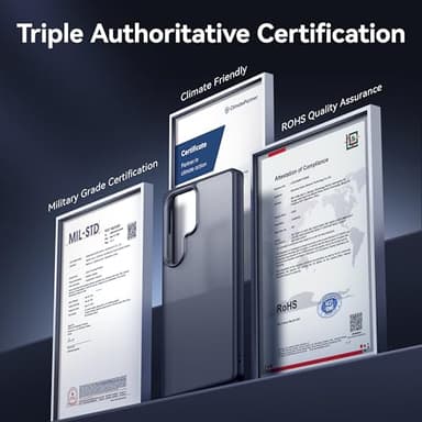 CASEKOO Genuine Official for Samsung Galaxy S25 Ultra Case [16FT Military Drop Protection] [Anti Stain Tech] Slim Matte Translucent Shockproof Protective S25 Ultra Case 6.9'', Black - Image 5