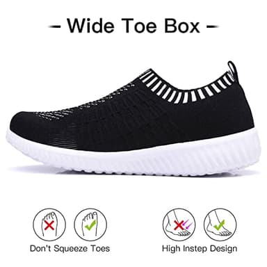 TIOSEBON Women's Athletic Walking Shoes Casual Mesh-Comfortable Work Sneakers 7 US Black - Image 6
