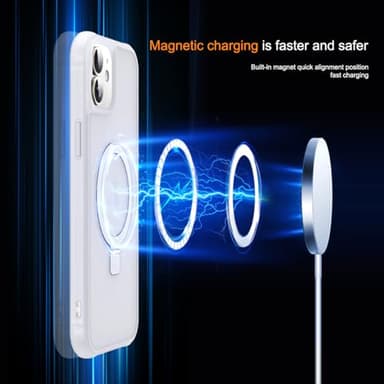 SKYLMW Compatible with iPhone 12 Case & iPhone 12 Pro Case 6.1" with Invisible Magnetic O-Ring Stand [Compatible with Mag-Safe][Great Grip Feeling],Translucent - Image 3