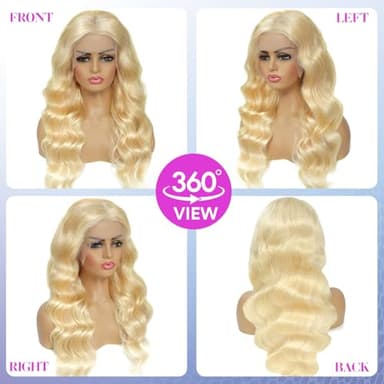 NBRUW 30 Inch 613 13x6 Lace Front Wig Human Hair 200 Density Body Wave Blonde Wig Human Hair 13x6 200 Density Blonde 613 HD Lace Front Wigs Human Hair Pre Plucked with Melted Hairline for Women - Image 5