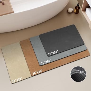 Bath Mat, Bathroom Rugs Non Slip Washable Thin Absorbent Quick Dry Bath Mat Fits Under Door Bathroom Floor Mat Perfect for Bath, Shower, or Sink 16"x24" Dark Grey - Image 9