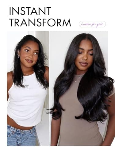 LUVME HAIR All-Day Comfort Real Glueless 7x6 HD Lace Wig 200% Density Hair PartingMax Lace Wigs Loose Body Wave Lace Front Wigs Human Hair Pre Cut Plucked Lace Frontal16 Inches Natural Black Color - Image 5
