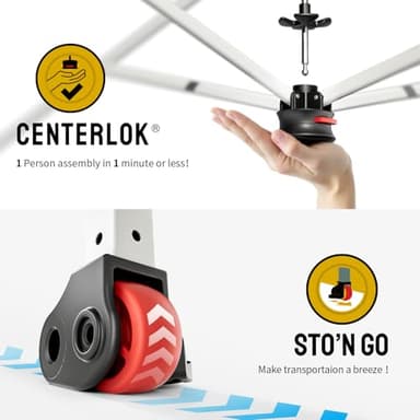 CROWN SHADES 10x10 Pop Up Canopy - Beach Tent with One Push Setup - Easy Outdoor Sun Shade for Events, Parties, Camping - Gazebo with STO-N-Go Cover Bag, Silver Coated Top, Blue - Image 2