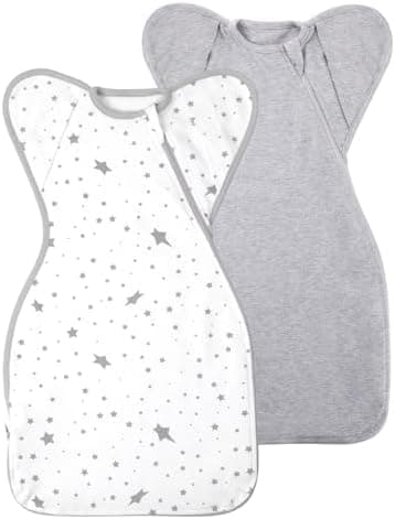 Baby Sleep Sack Swaddles for Newborn 0-3 Months, Arms Up Swaddle Blanket 2 Packs Cotton, Hands Up 3-Way Transitions to Arms-Free Wearable Sleeping Sack Bag for Boys Girls Snug Fit Calms Startle Reflex - Image 3