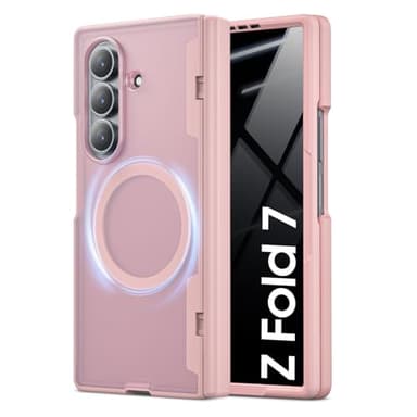 Spugan for Galaxy Z Fold 7 Case with Privacy Screen Protector, [Compatible with MagSafe] [Hinge Protection] Military Drop Protection, Shockproof Translucent Phone Case for Samung Z Fold 7 (Pink) - Image 1