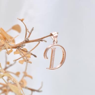Paialco Rose Gold Plated Sterling Silver Letter D Initial Pendant Necklace for Women - Image 3