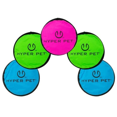 Hyper Pet Flippy Flopper 9" Flying Disc Soft Dog Toy, Floats in Water & Safe on Teeth, for All Breeds, Pack of 5 (Colors May Vary) - Image 1