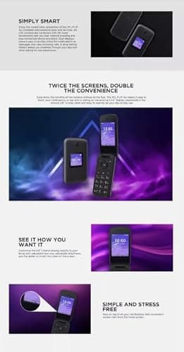 TCL Classic 4058W AT&T 4G LTE Unlocked Flip Phone 8GB (Renewed) - Image 3