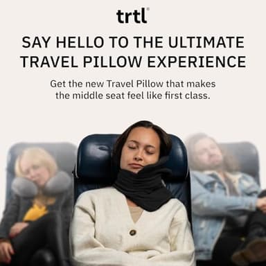 trtl Pillow - Scientifically Proven, Super Soft Neck Support Travel Pillow - Lightweight and Machine Washable - Ergonomic Design for Traveling on Airplanes, Cars, and Trains - Black - Image 2