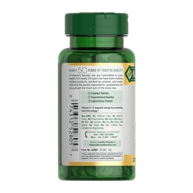 Nature's Bounty Vitamin B12 1000 mcg Supplements, Supports Energy Metabolism, 200 Ct - Image 7