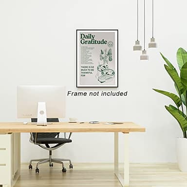 foefvpeft Vintage Green Daily Gratitude Quotes Posters for Room Aesthetic Cute Sunflower Butterfly Food Canvas Wall Art Painting Retro Wall Decor Pictures for Kitchen Dining Room 16x24in Unframed - Image 8