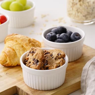 Dafuceramic Ramekins with Lids 8 oz White Creme Brulee Ramekins Ceramic Oven Safe Pudding Cups, Set of 6 Porcelain Custard for Baking Dishwasher and Microwave safe - Image 7