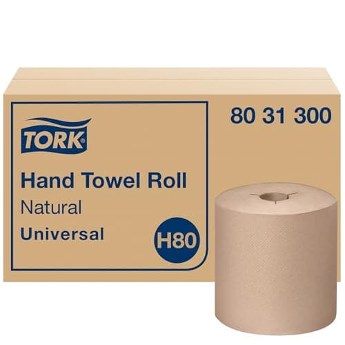 Tork Hand Towel Roll Natural H80, Universal, 100% Recycled Fiber, 6 Rolls x 800 ft, 8031300 - Image 1
