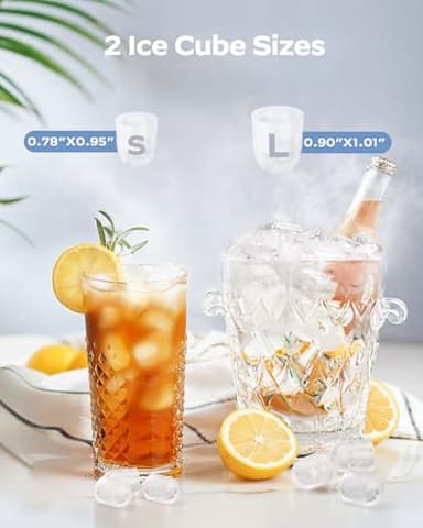 HOMEZAY Ice Maker Countertop, 9 Cubes Ready in 6 Mins, 26 lbs per Day, Ice Machine with 2 Ice Sizes and Self-Cleaning, Portable Ice Maker with Handle for Home, Kitchen, Camping, RV, Office, Black - Image 3