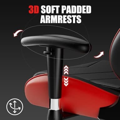 GTRACING Gaming Chair Racing Office Computer Ergonomic Video Game Chair Backrest and Seat Height Adjustable Swivel Recliner with Headrest and Lumbar Pillow Esports Chair (Red) - Image 6