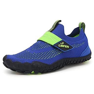 UBFEN Kids Water Shoes for Boys Girls Quick Dry Lightweight Aqua Socks for Toddlers Little Big Kid Barefoot Beach and Pool Sports Non-Slip Swim Shoes D Blue 2 Big Kid - Image 2