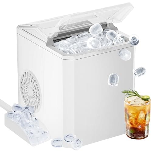 Sweetcrispy Countertop Ice Maker, Portable Ice Machine Self-Cleaning, 9 Cubes in 6 Mins, 26 lbs/24Hrs, 2 Sizes of Bullet Ice for Home Party Office - Image 1