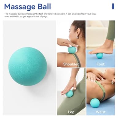 5 in 1 Foam Roller Set - Back Roller Foam, Massage Roller Stick, Massage Ball, Resistance Band for Physical Therapy & Deep Tissue Muscle Massage (Green) - Image 4