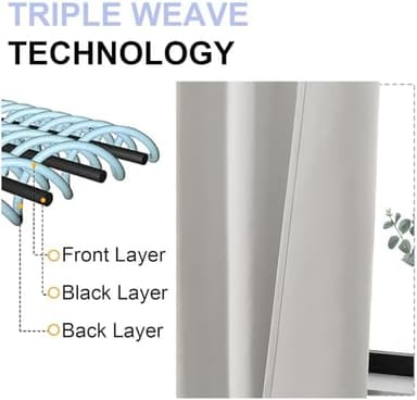 Simplebrand Ava Natural Blackout Curtains for Bedroom 63 Inch Length 2 Panels Set, Solid Thermal Insulated Energy Saving Rod Pocket Window Treatment Curtains Blackout Drapes, W40 x L63 Inch, Natural - Image 7