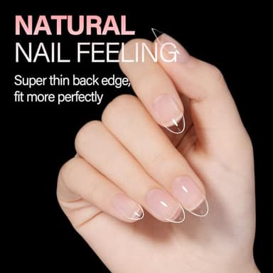 AILLSA Short Almond Nail Tips, 15 Sizes 240PCS Preshaped Soft Clear Gel Nails Tips Full Cover False Nails Tip Short Almond Shaped Tips - Image 3
