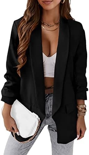 KIRUNDO Blazers for Women Oversized Business Casual 2025 Fall Fashion Long Sleeve Open Front Work Office Suit Jackets - Image 2