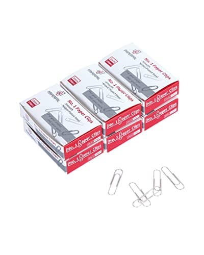 PAPERPAL Paperclips for Office School & Personal Use, #1 Smooth Paper Clip (1-2/7"), 600 Medium Paper Clips (6 Boxes of 100 Each), Silver - Image 1
