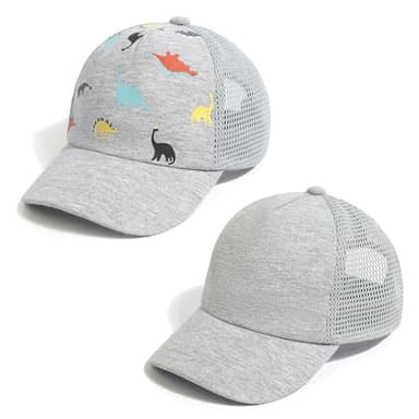 Duoyeree Toddler Baseball Cap Baby Cap Sun hat Print Dinosaur Pattern and Solid Color hat Kids boy Girl Age 0-8t - Image 1
