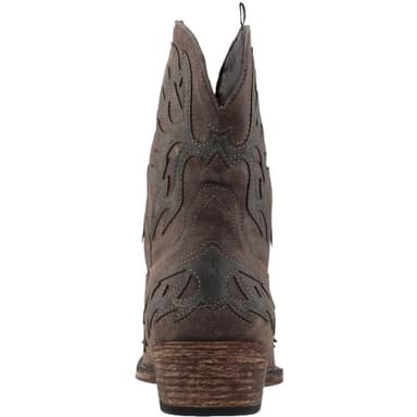 ROPER Womens Amelia Tooled Inlay Snip Toe Casual Boots Ankle Low Heel 1-2" - Brown - Size 8.5 B - Image 3