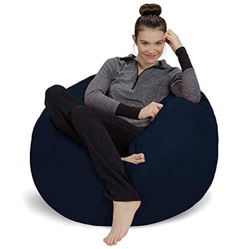 Sofa Sack Bean Bag Chair - Plush, Ultra Soft - Memory Foam Bean Bag Chair with Microsuede Cover - Stuffed Foam Filled Furniture and Accessories for Dorm Room 3 Feet - Navy - Image 1