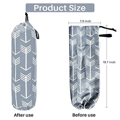 TOGETRUE Plastic Bag Holder, Wall Mount Large Grocery Bag Holder for Plastic Bags Storage, Lightweight Shopping Bags Carrier Dispensers with Hanging Loop for Farmhouse Home Kitchen Decor(Pastel Grey) - Image 3