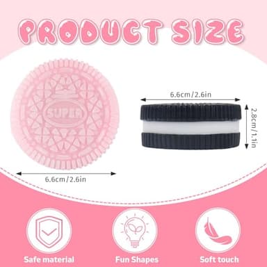 Gytera Sticky Cookie Squishies Fidget Toys Adults, Squeeze Toys Sensory Toys for Kids with Autism, Stress Balls for Adults Fidgets Birthday Gifts Party Favors for Kids(2 Pack Pink Black) - Image 2