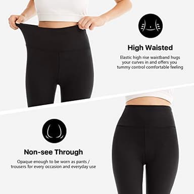SINOPHANT High Waisted Leggings for Women - Full Length Capri Buttery Soft Yoga Pants for Workout Athletic(Capri Black,XXL) - Image 3