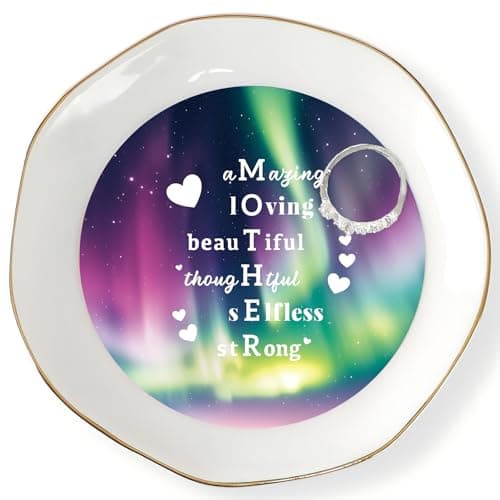 HOME SMILE Jewelry Ring Dish Tray with Dynamic Pattern Shifts for Mom,Unique Mother's Day Gifts,I Love You Mom - Image 1