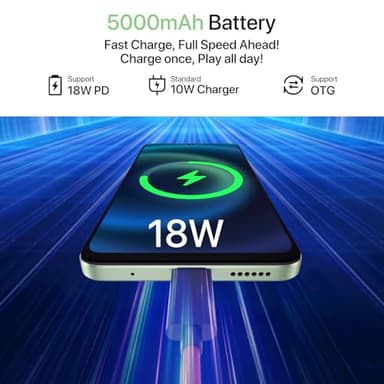 UMIDIGI G9T Unlocked Cell Phone, Dual 4G SIM, 4GB+128GB/1TB TF, Android 14 Smartphone, 6.75" HD+ 90Hz Display, 5000mAh Battery, 18W Fast Charging, 13MP Camera, GPS - Image 5