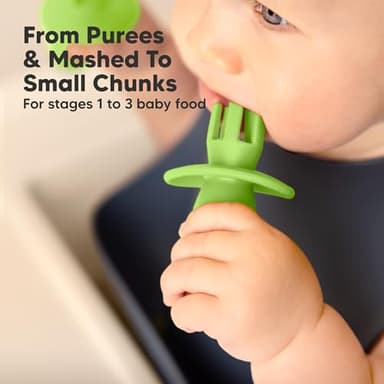 KeaBabies 4-Pack Silicone Baby Spoons and Forks Set - Baby Led Weaning Utensils 6-12 Months, Self Feeding Toddler Spoon & Fork for Training, Teething, Easy to Hold, BPA-Free Silicone (Kea) - Image 6