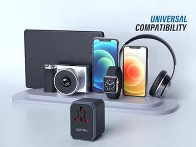 EPICKA Universal Travel Adapter, European Travel Plug Adapter (Not a Voltage Converter) - International Power Adapter Worldwide Charger with USB-C & 4 USB-A Ports, Travel Essentials (TA-105, Grey) - Image 6