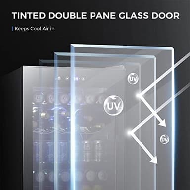 Kismile 4.5 Cu.ft Beverage Refrigerator and Cooler,126 Can Mini Fridge Glass Door with Digital Temperature Display for Soda,Beer or Wine,small Drink Dispenser Cooler for Home,Office or Bar (Black) - Image 6