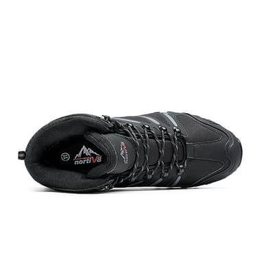 NORTIV 8 Men's Ankle High Waterproof Hiking Boots Outdoor Lightweight Shoes Trekking Trails Armadillo,Size 14W,Black/Dark/Grey,160448_M - Image 4