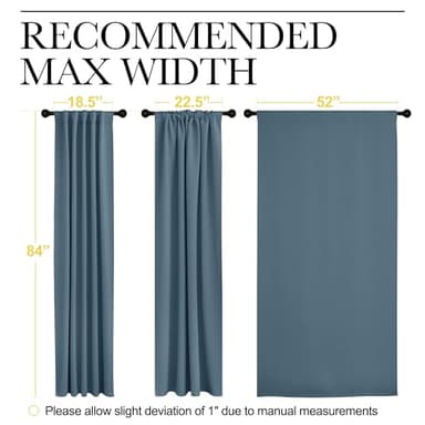 NICETOWN Blackout Curtains Window Drapes - (Smoky Blue Color) 52 inches W by 63 inches L, Set of 2, Blackout Curtain Panels for Boy's Nursery - Image 7