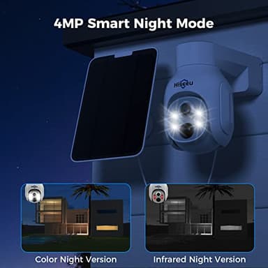 Hiseeu Solar Security Camera Outdoor, 4PCS 4MP Wireless Security Camera System with 10in LCD, 2-Way Audio, PT 360°, Night Vision, Motion Detection, 2.4G WiFi, No Subscription fee - Image 5