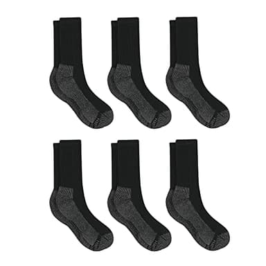 Hanes mens Crew Socks, 6-pair Pack Work Sock, Black, 12 14 US - Image 4