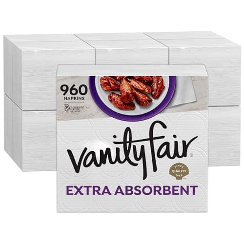 Vanity Fair Extra Absorbent Premium Paper Napkins, 960 Count, Disposable Napkins Made Soft and Strong for Messy Meals and Everyday Use - Image 1