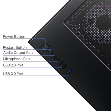 YAWYORE Gaming PC Desktop Computer, Ryzen 7 5700X,RTX 4060,32GB DDR4 RAM and 1TB M.2 NVMe SSD, 240 Liquid Cooler, ARGB Fans,Game Design Office (R7 5700X / RTX 4060 / 32GB DDR4 / 1TB SSD) - Image 6