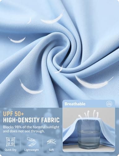baleaf Women's UPF 50+ Sun Shirts SPF UV Protection Jacket Lightweight Quick Dry Long Sleeve Rash Guard for Outdoor Hiking Light Blue M - Image 5