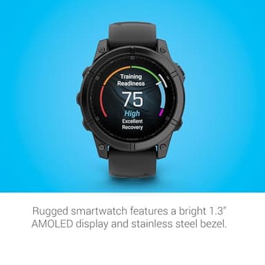 Garmin fēnix® E – 47 mm, AMOLED, Premium Multisport GPS Smartwatch, Long-Lasting Battery Life, Slate Gray Steel with Black Band - Image 3